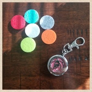 Rose Cutout Oil Diffuser Locket Purse Charm.
